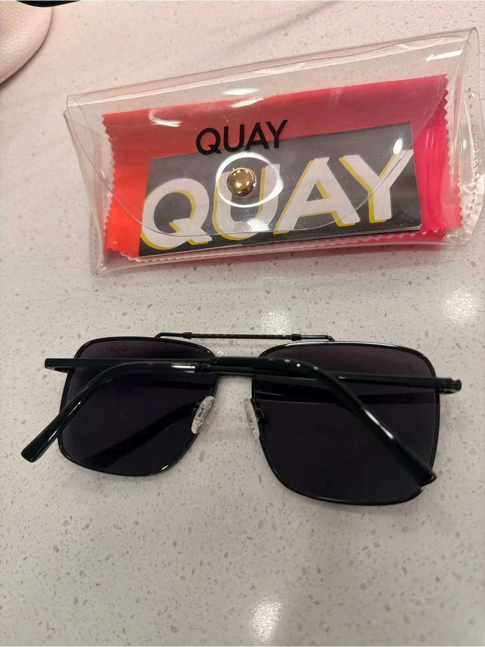 Quay Black Aviator Sunglasses